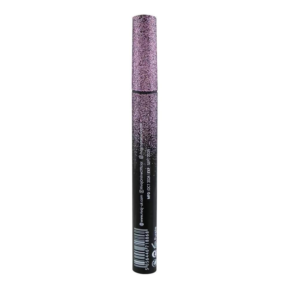 Side view of rivaj uk made to last metallic eyeliner, purple