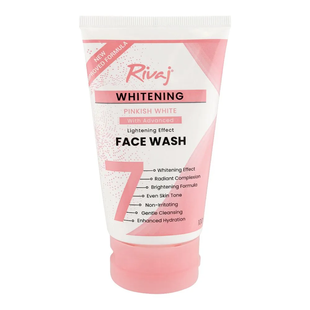 Rivaj Whitening Pinkish White Face Wash, For All Skin Types, 100ml