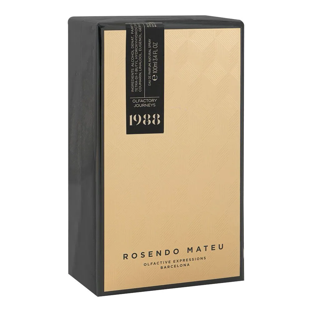 Side view of rosendo mateu 1988, eau de parfum, for men & women, 100ml