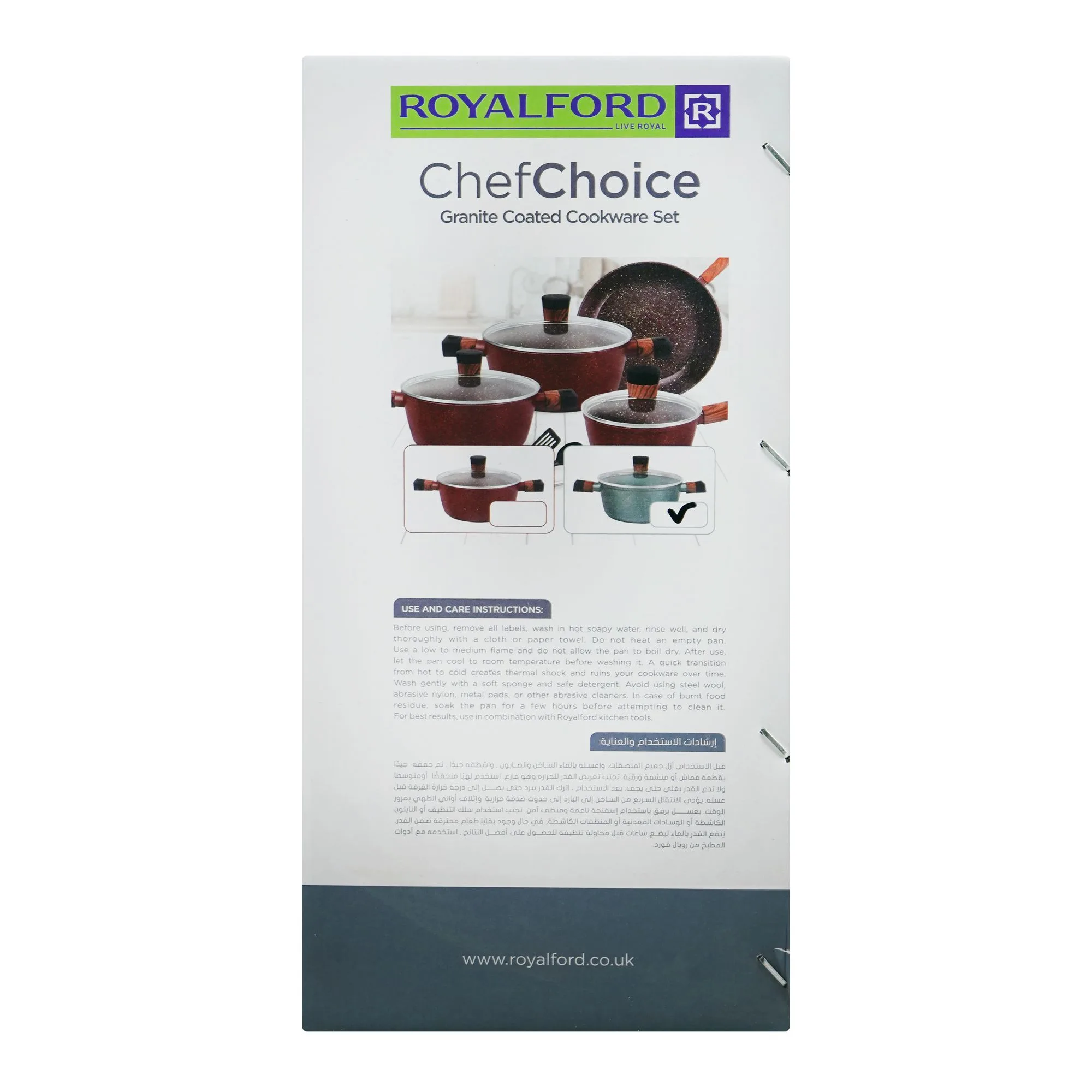 Comfortable casual royalford chef choice granite coated cookware set, rf12491, 10-pack