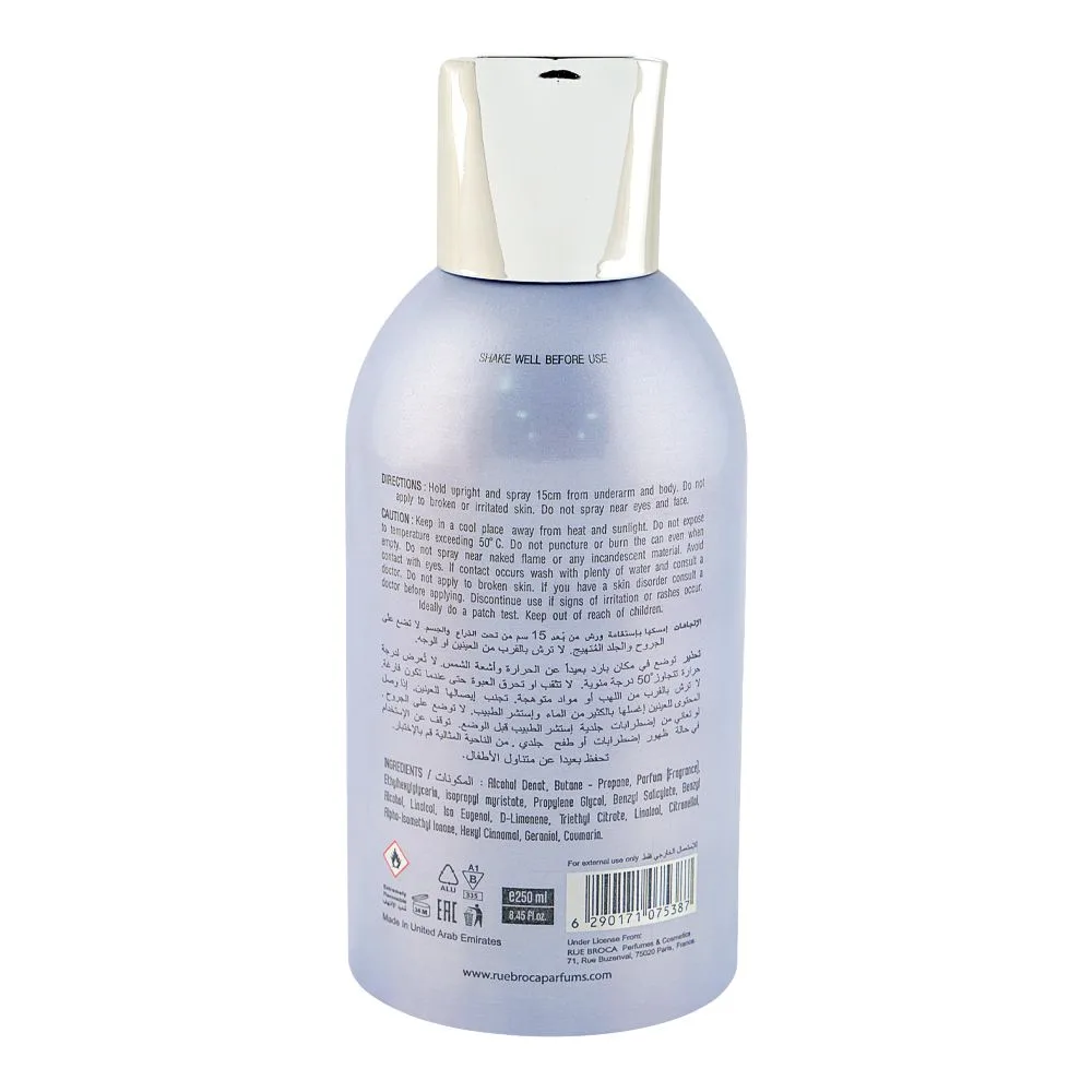 Side view of rue broca nexa immortal perfumed body spray, for men & women, 250ml