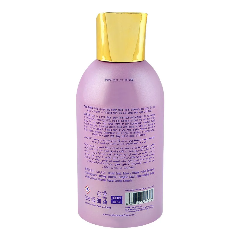 Side view of rue broca nexa musee perfumed body spray, for women, 250ml