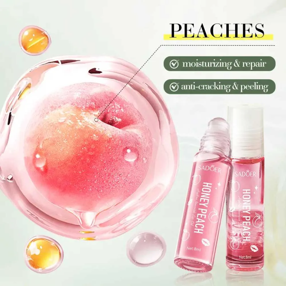 Comfortable casual sadoer honey peach lip oil, hydrating & nourishing, reduces lip lines, 8ml, sd38478