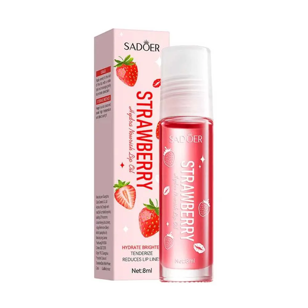 Sadoer Strawberry Lip Oil, Hydrating & Nourishing, Reduces Lip Lines, 8ml, SD23658