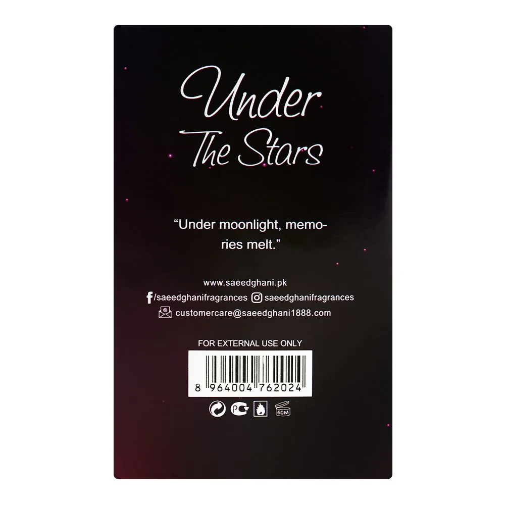 Side view of saeed ghani under the stars parfum, for women, 50ml