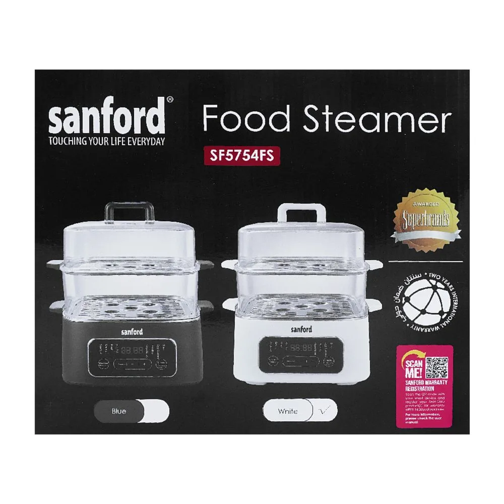 Comfortable casual sanford food steamer, 1000w, 9 liters, sf-5754fs