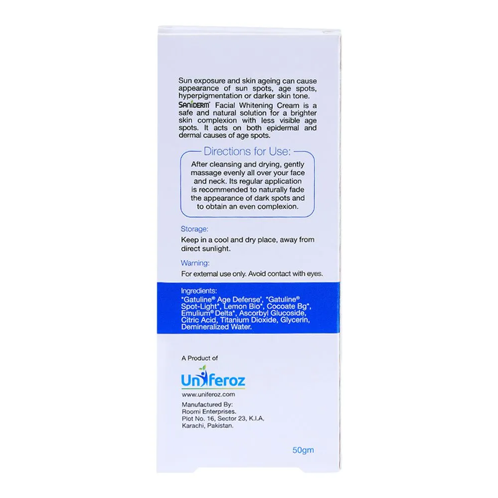 Comfortable casual saniderm rejuvenating spf 20 facial whitening cream, with sophora flavescens, 50g