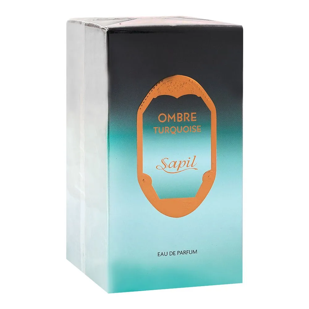 Side view of sapil ombre turquoise, eau de parfum, for men & women, 100ml