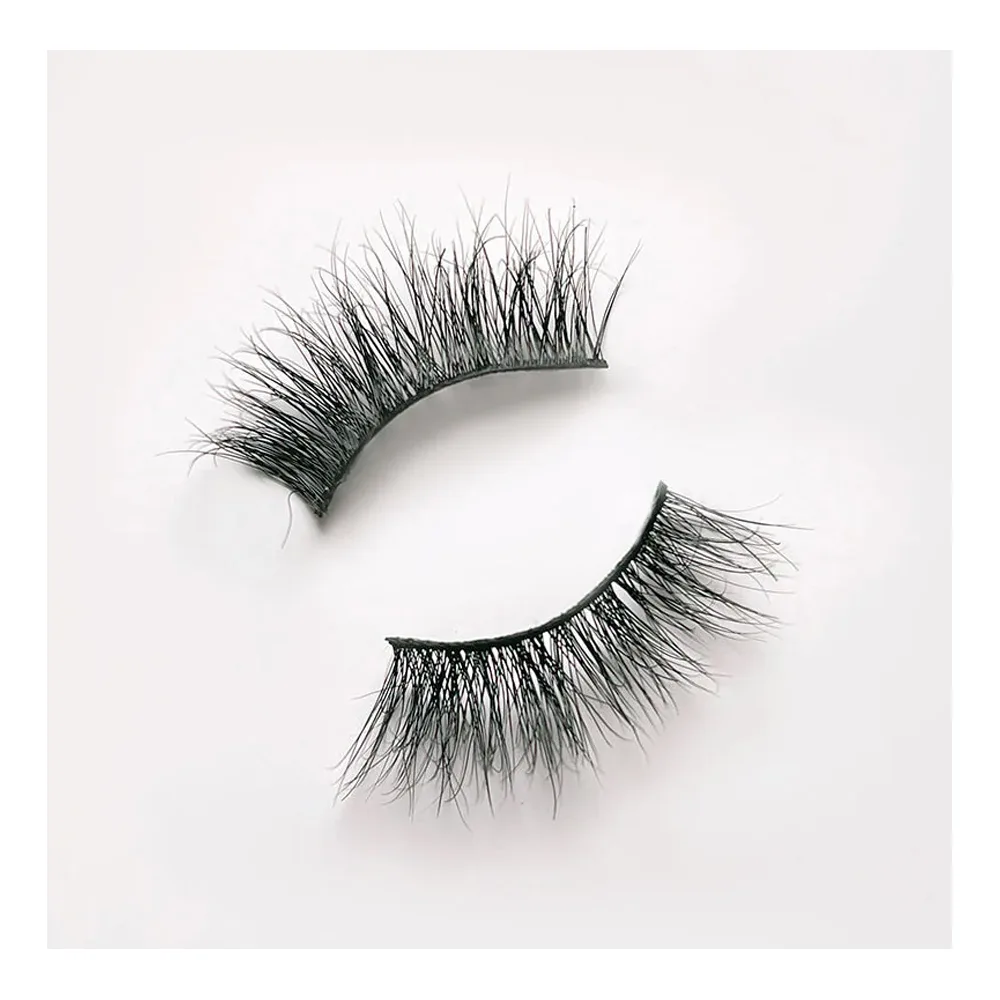 Side view of sara ali eye lashes, black playful