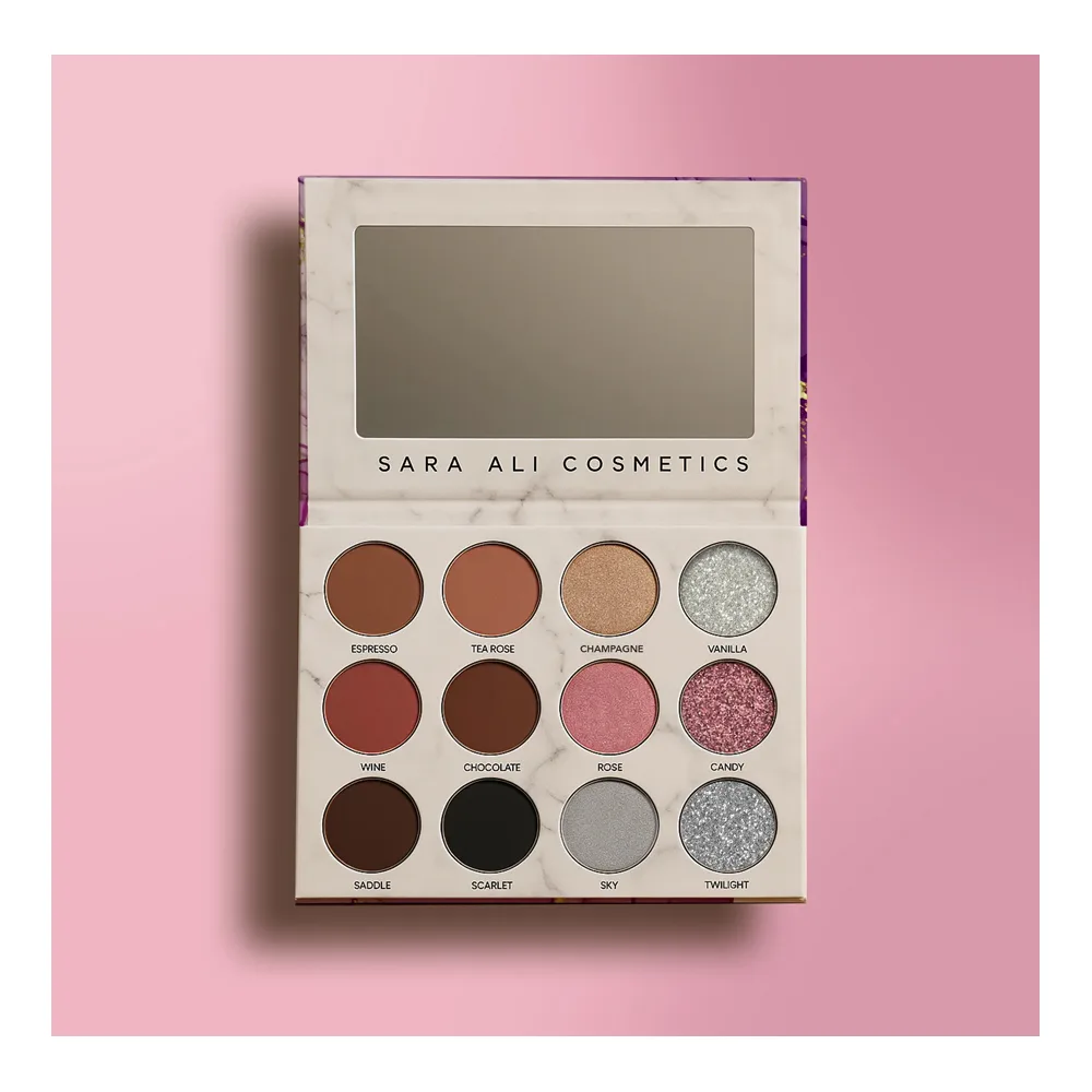 Sara Ali Rose Glazed Eyeshadow And Pred Pigment Palette, 12-Pack