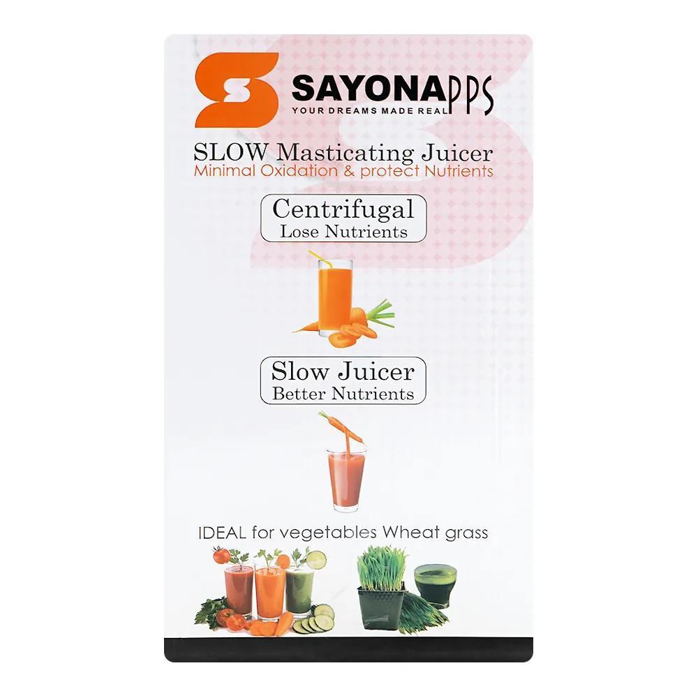 Comfortable casual sayona slow masticating juicer, 250w, 220-240v, ssj-4661