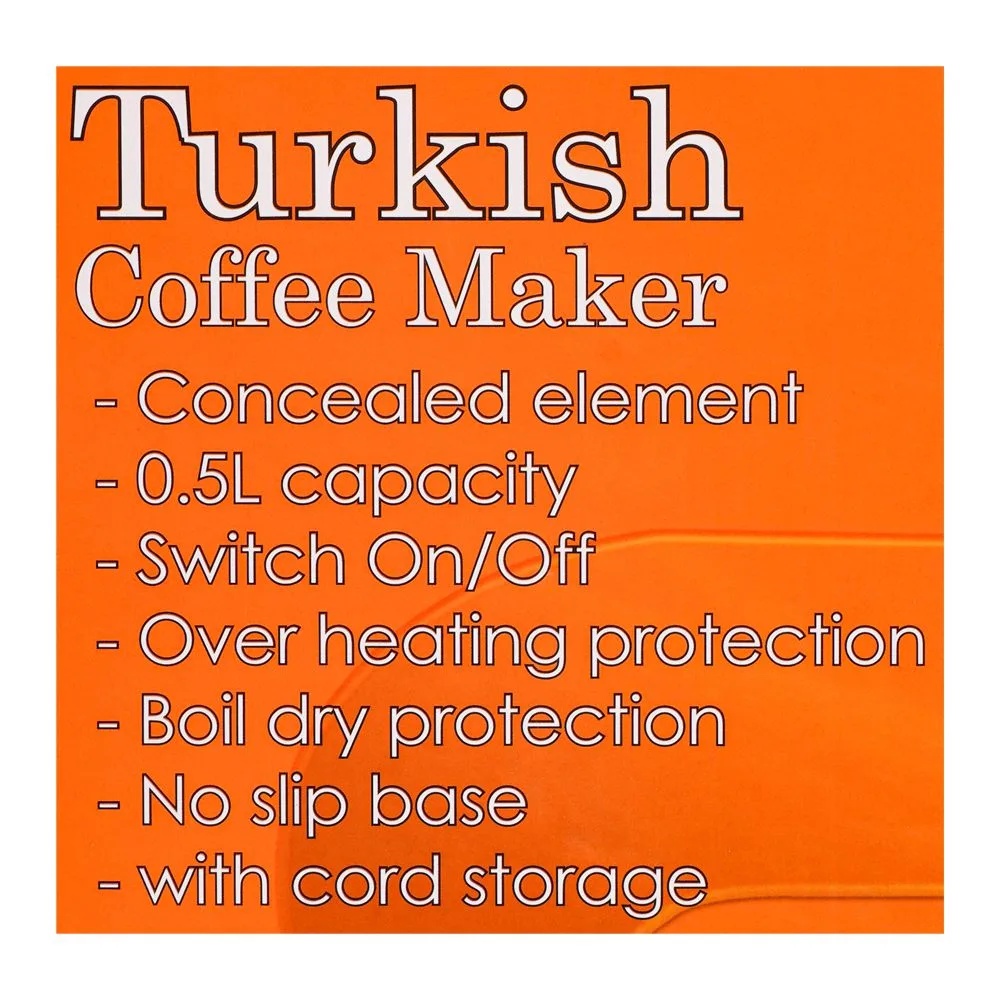Close-up design of sayona turkish coffee machine, stc-4268