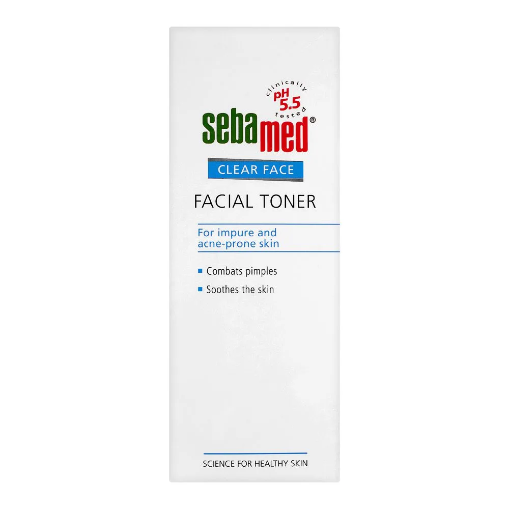 Side view of seba med clear face facial toner, for impure & acne-prone skin, 150ml