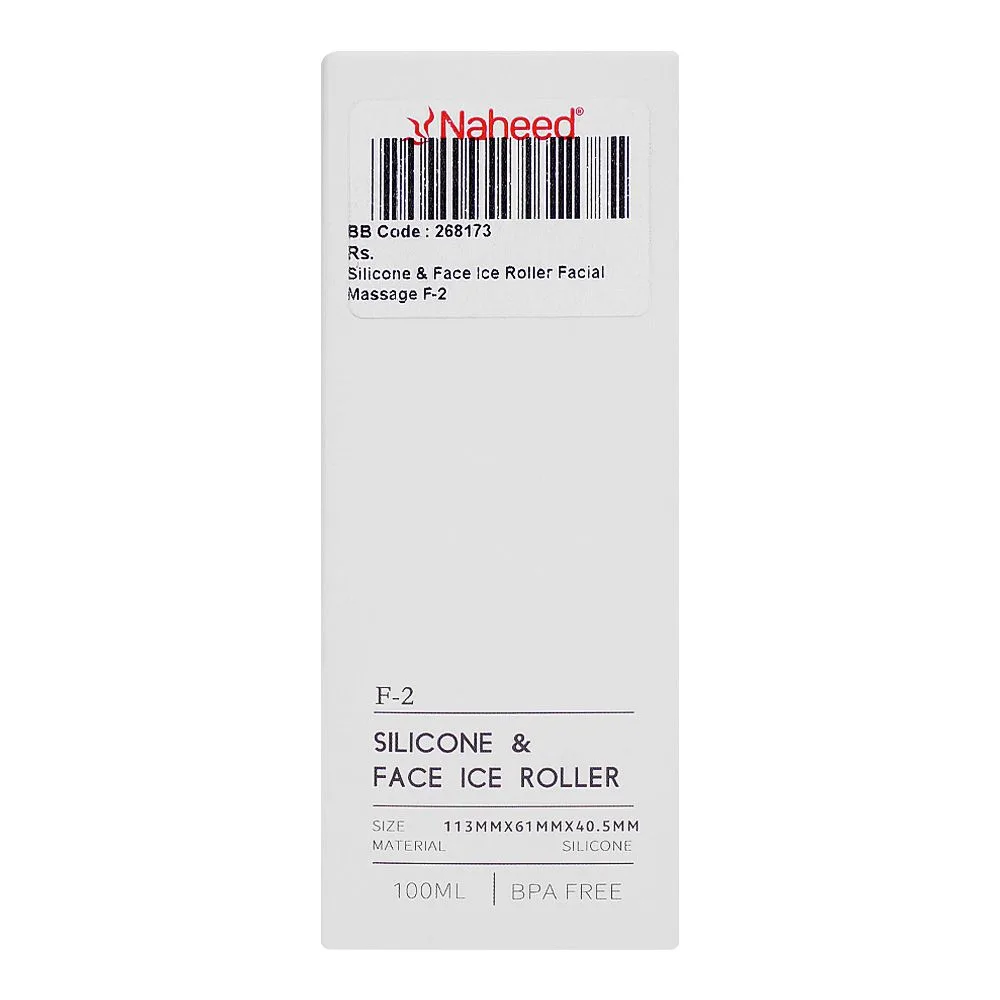 Side view of silicone & face ice roller facial massage tool, f-2