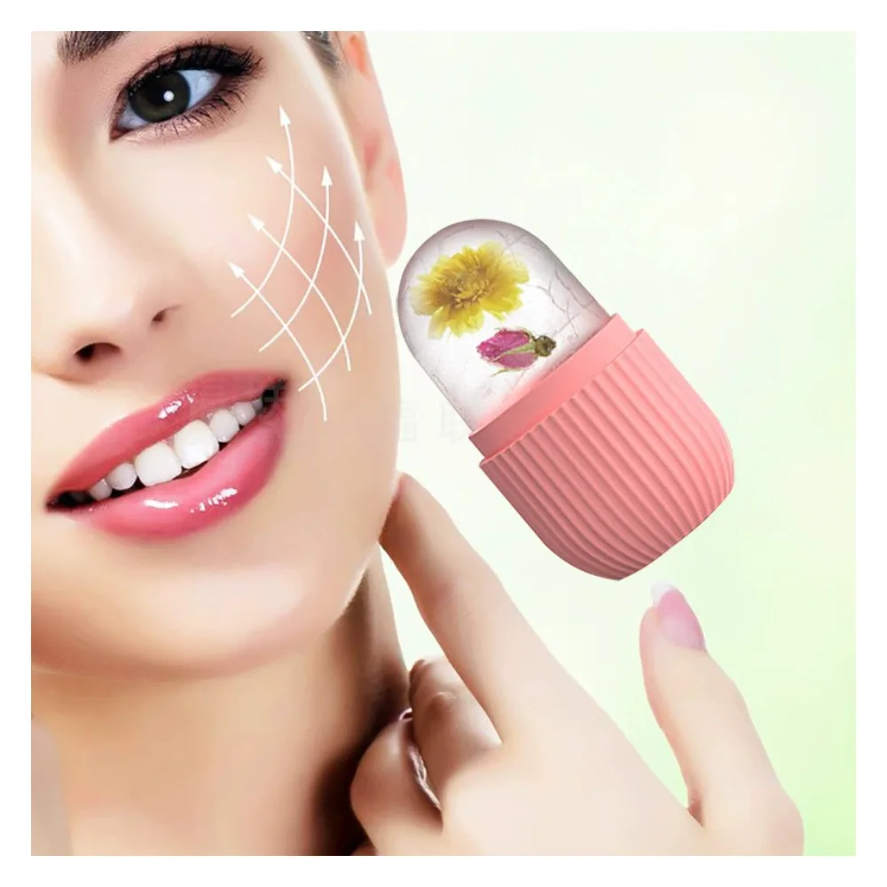 Close-up design of silicone & face ice roller facial massage tool, f-2