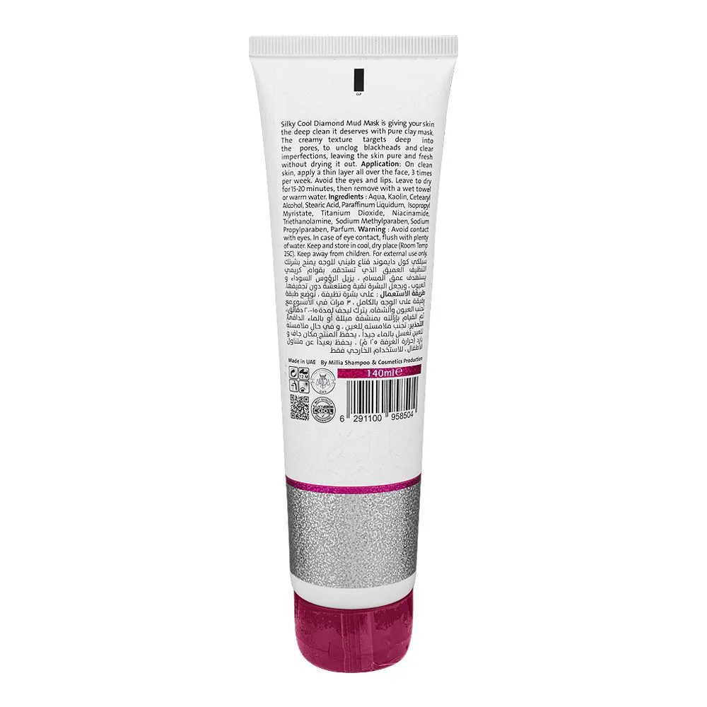 Silky Cool Diamond Facial Mud Mask, For All Skin Types, 140ml