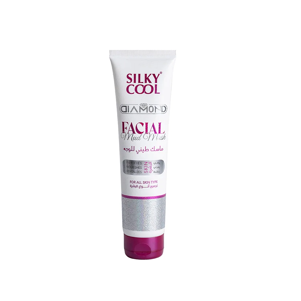 Side view of silky cool diamond facial mud mask, for all skin types, 140ml