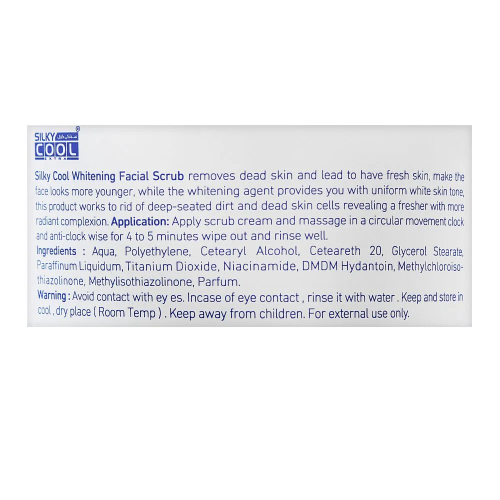 Comfortable casual silky cool extra whitening facial scrub, all skin types, 350ml