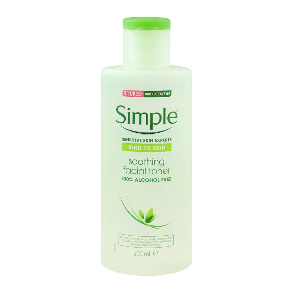Simple Kind To Skin Soothing Facial Toner, Alcohol + Paraben Free, 200ml