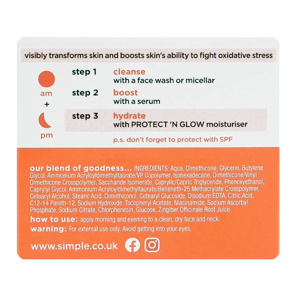 Comfortable casual simple protect' n' glow antioxidant vitamin c+e+ginger root brightening gel cream, 50ml