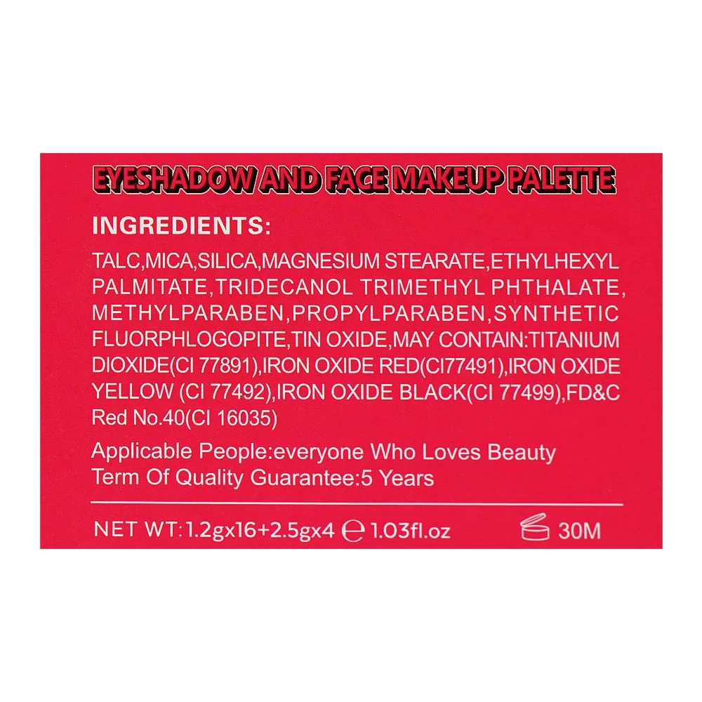 SJ IGOODCO Princ Fashion Colors Eyeshadow & Face Makeup Palette, IG-3271 20-Pack packaging image