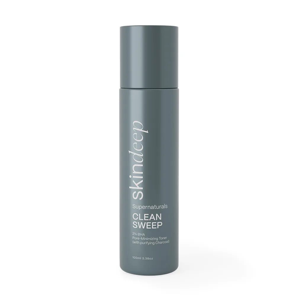 Skin Deep Super Naturals Clean Sweep 2% BHA Pore-Minimizing Toner, Salicylic Acid, Activated Charcoal, For Smoother & Radiant Skin, 120ml
