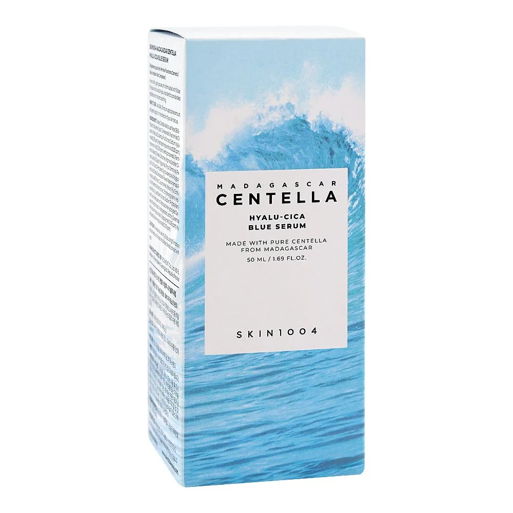 Side view of skin1004 madagascar centella hyalu-cica blue brightening & anti-wrinkle serum, 50ml