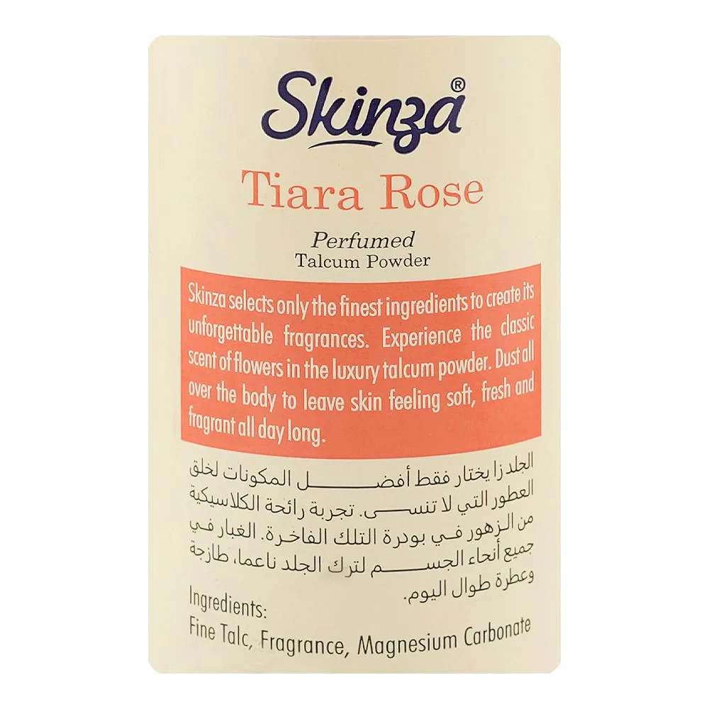 Comfortable casual skinza tiara rose perfumed talcum powder, 250g