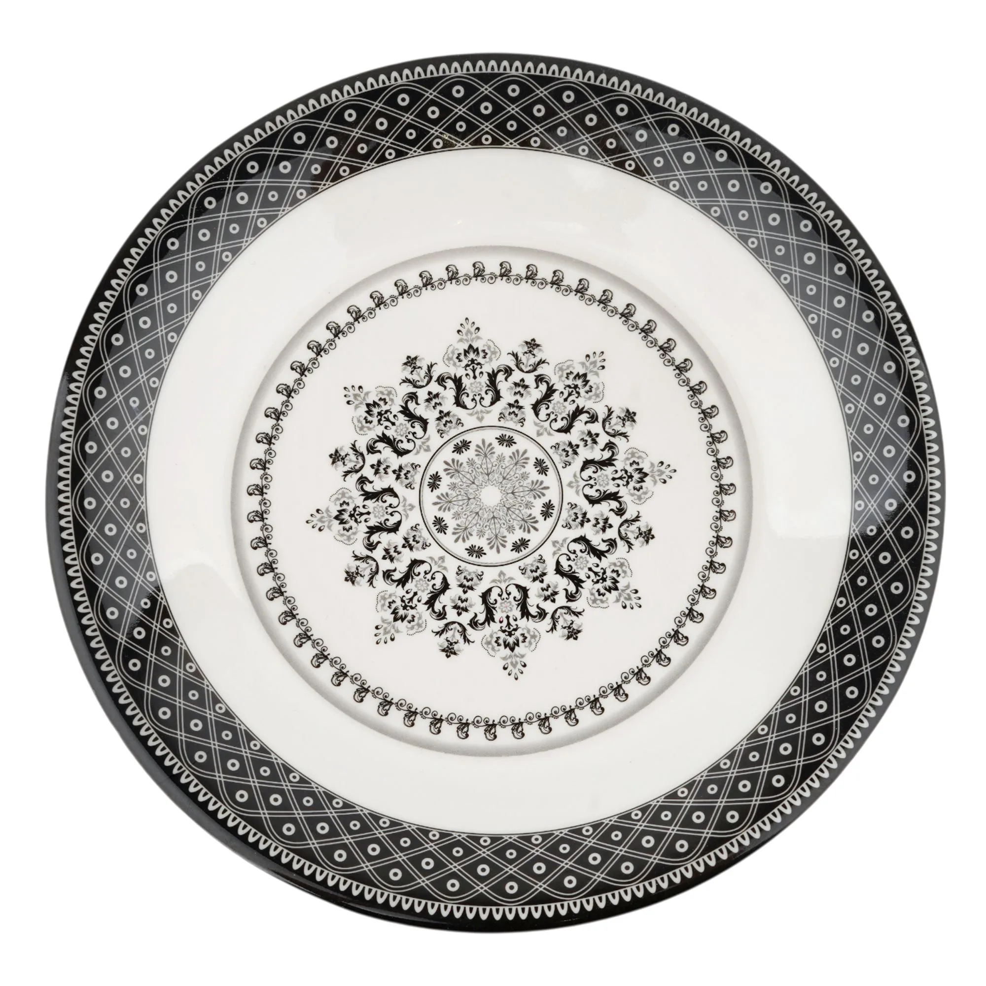 Side view of sky melamine qtr flat plate, new black, 1-pack