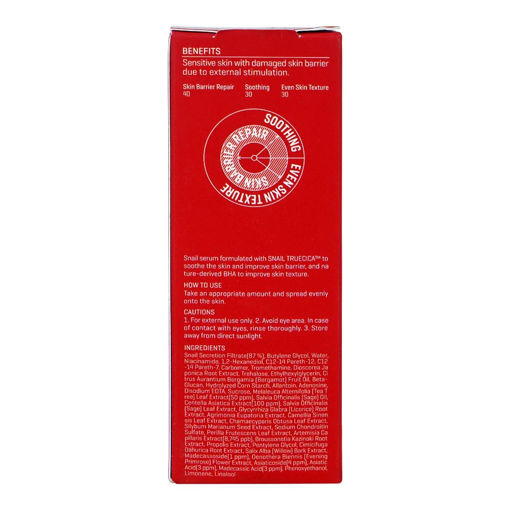 Side view of some by mi snail truecica miracle repair serum, for post-acne marks, 50ml