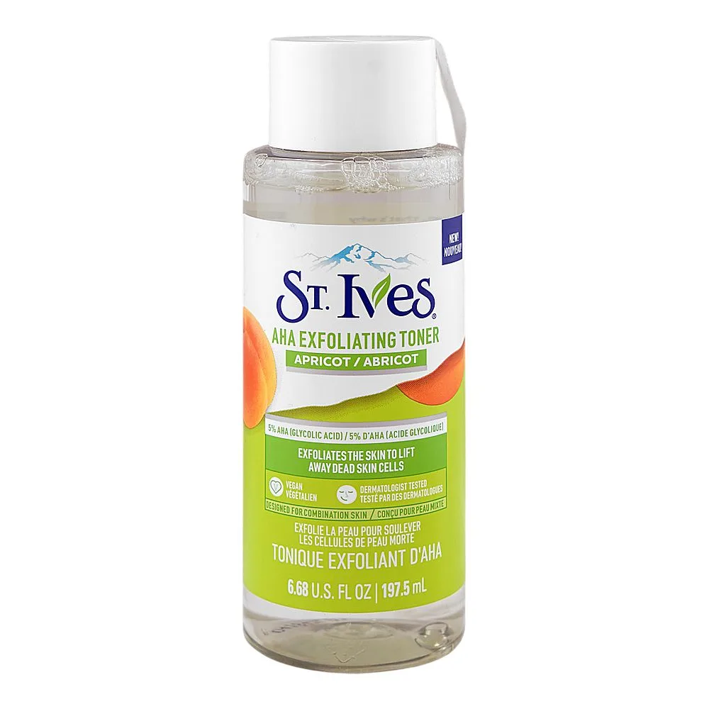 St.Ives Apricot AHA Exfoliating Toner, Vegan, Paraben Free, 197.5ml