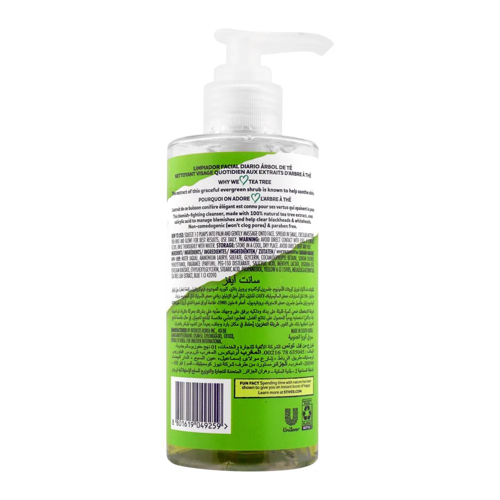 Side view of st. ives blemish care tea tree daily facial cleanser, 200ml