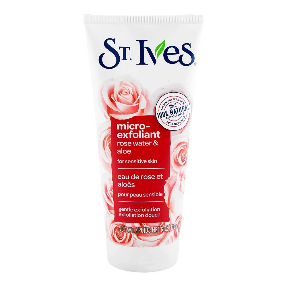 St. Ives Gentle Smoothing Rose Water & Aloe Vera Scrub, Tube, Oil Free, 170g
