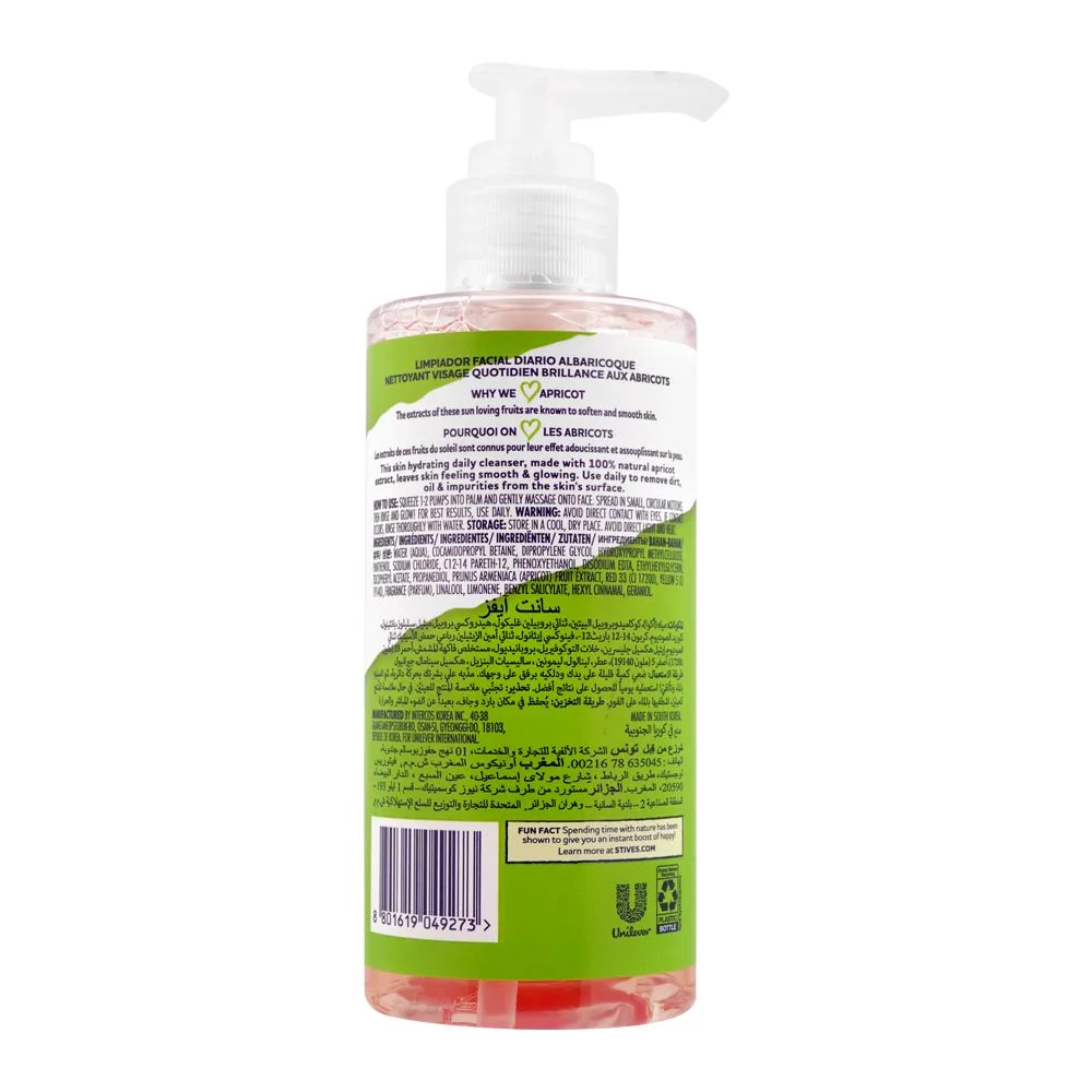 Side view of st. ives glowing apricot daily facial cleanser, 200ml