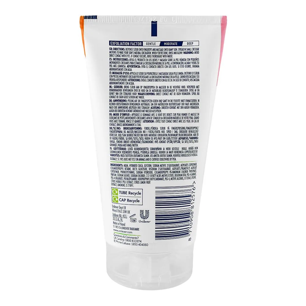 Side view of st. ives pink lemon & mandarin radiant skin scrub, vegan, for radiant skin, 150ml