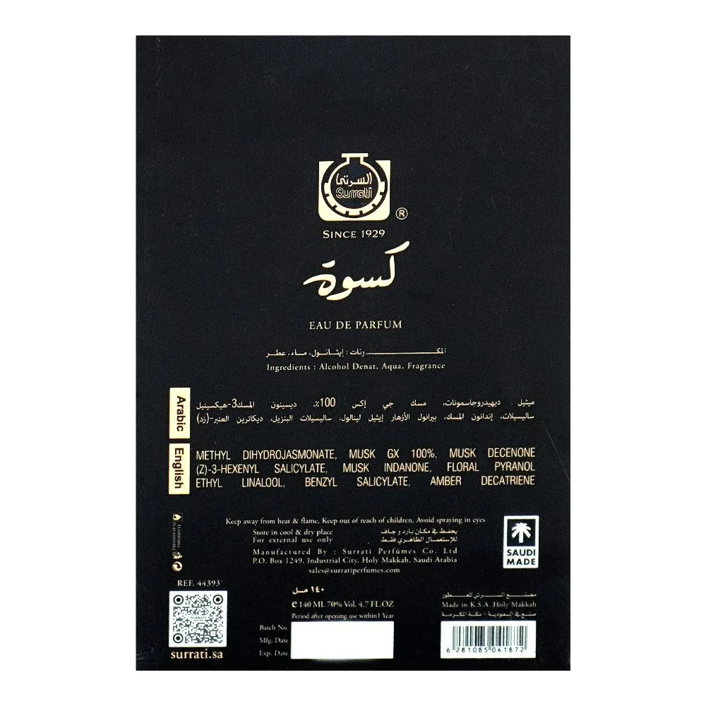 Comfortable casual surrati heritage collection kiswah, eau de parfum, for men & women, 140ml