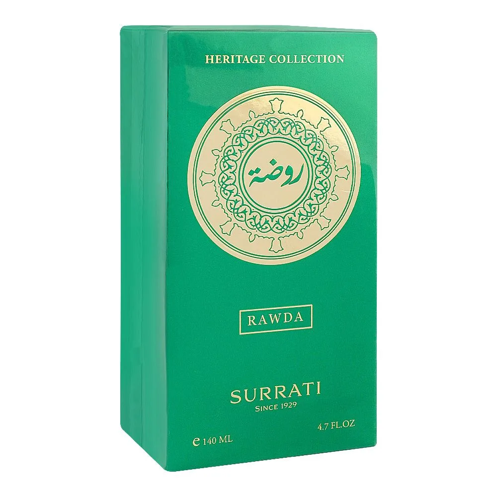 Side view of surrati heritage collection rawda, eau de parfum, for men & women, 140ml