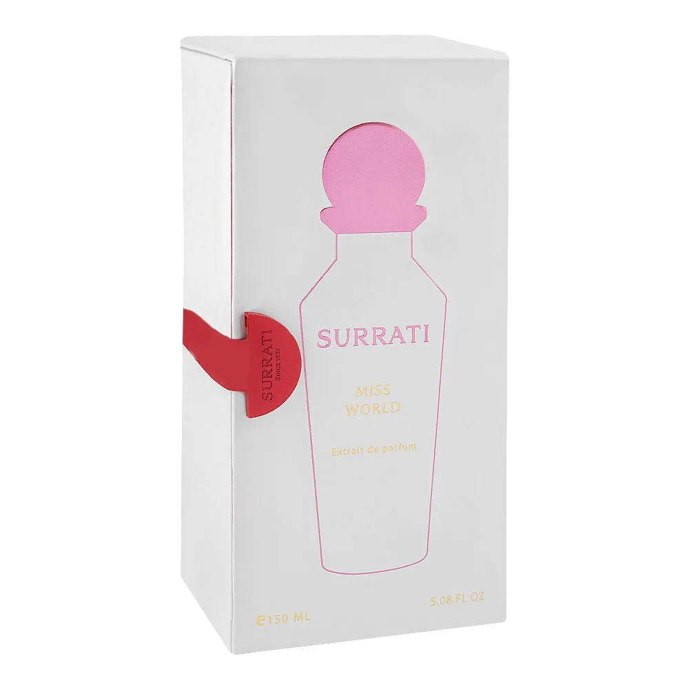Side view of surrati miss world, extrait de parfum, for women, 150ml