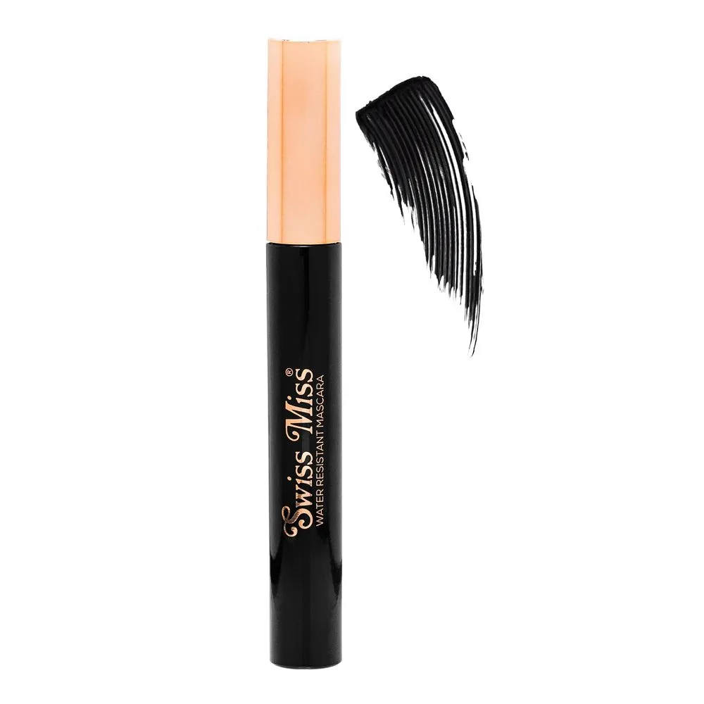 Swiss Miss Water Resistant Long Lasting Deep, Black Mascara