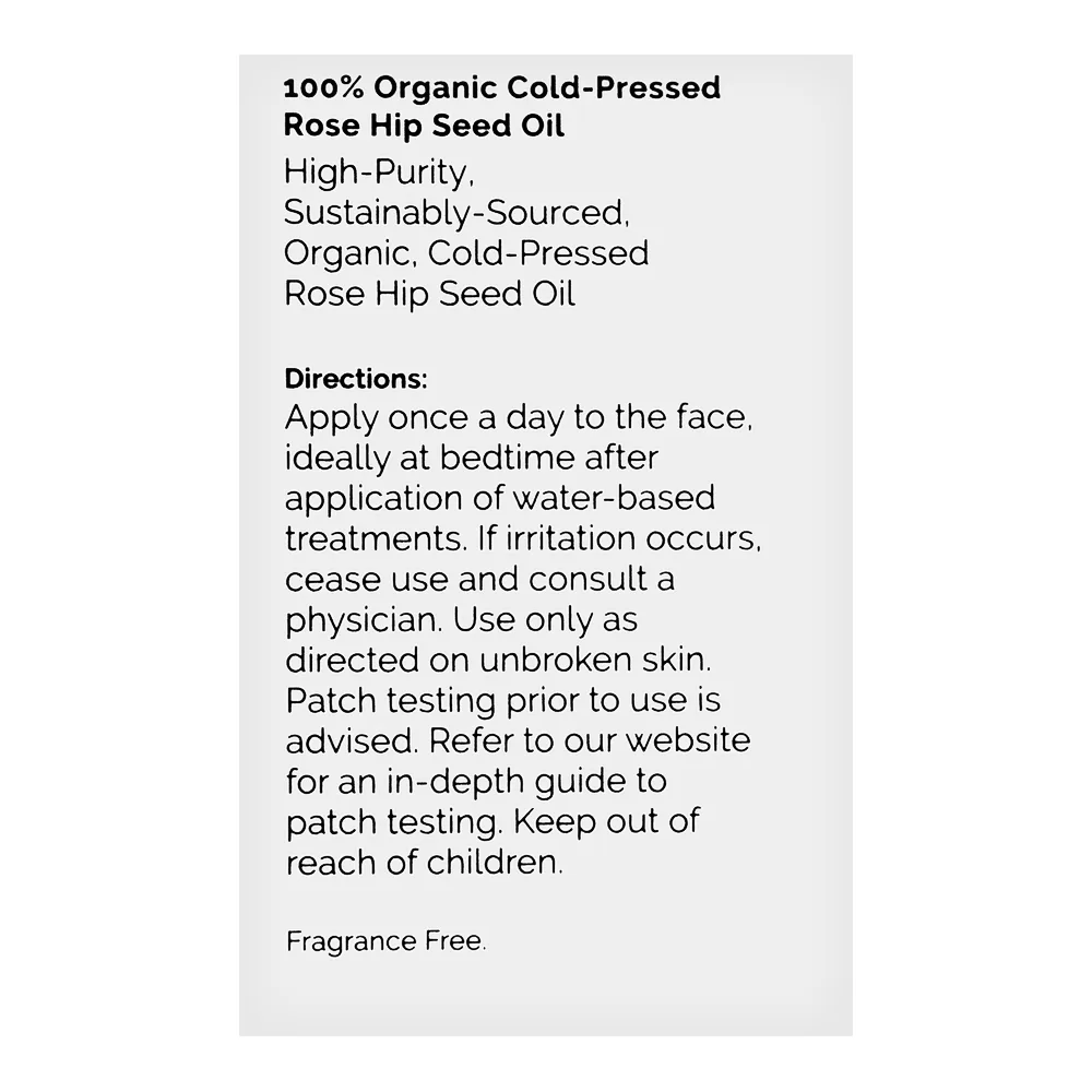 Comfortable casual t.o. 100% organic cold-pressed rose hip seed oil, 30ml