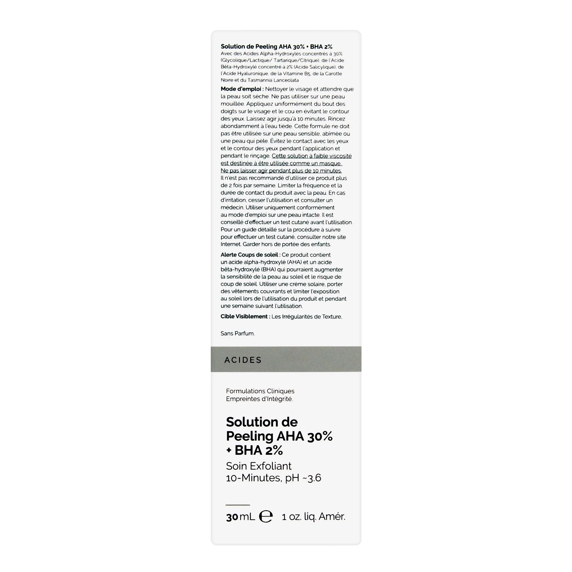 Comfortable casual t.o. aha 30% + bha 2% peeling solution, 30ml