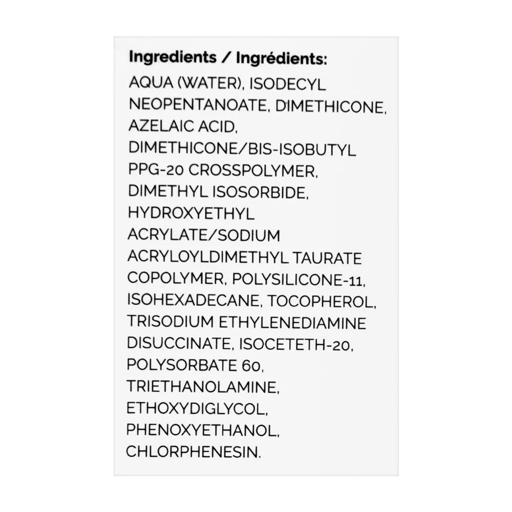 Close-up design of t.o. azelaic acid suspension 10%, 30ml