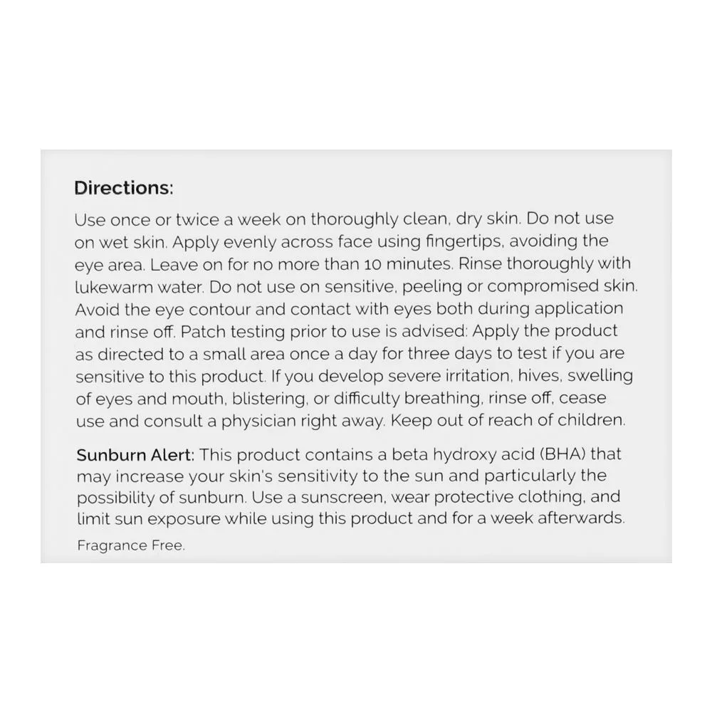 Close-up design of t.o. salicylic acid 2% masque, 50ml