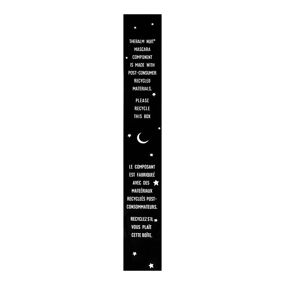 Front angle of the balm cosmetics nuit noir vegan mascara black, 8ml