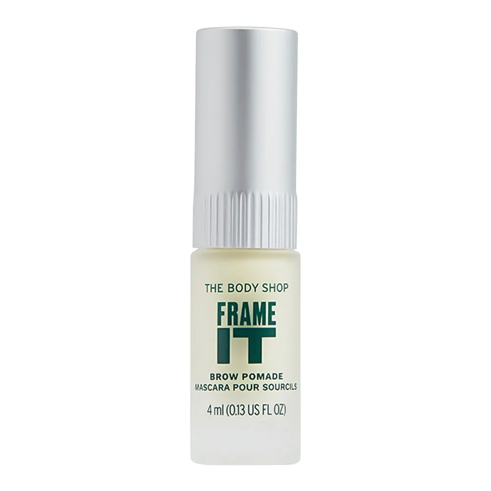 Side view of the body shop frame it brow pomade, vegan, 4ml, clear