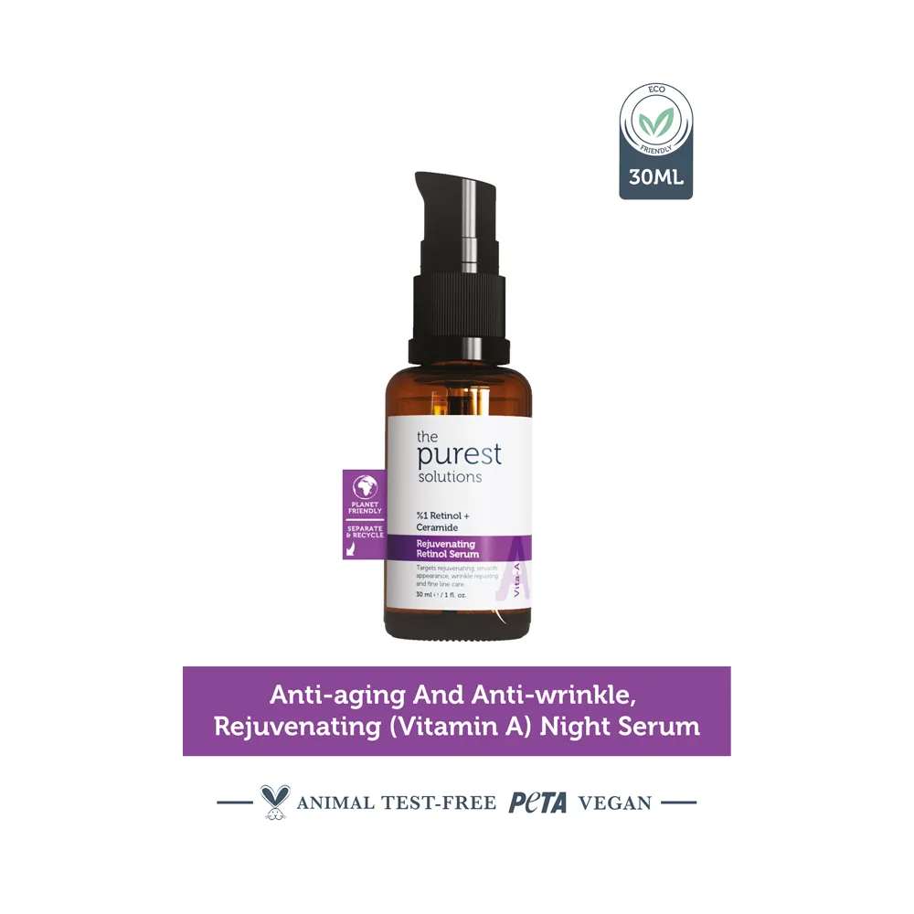The Purest Solution 1 % Retinol + Ceramide Rejuvenating Retinol Serum, Vegan, For All Types Of Skin, 30ml