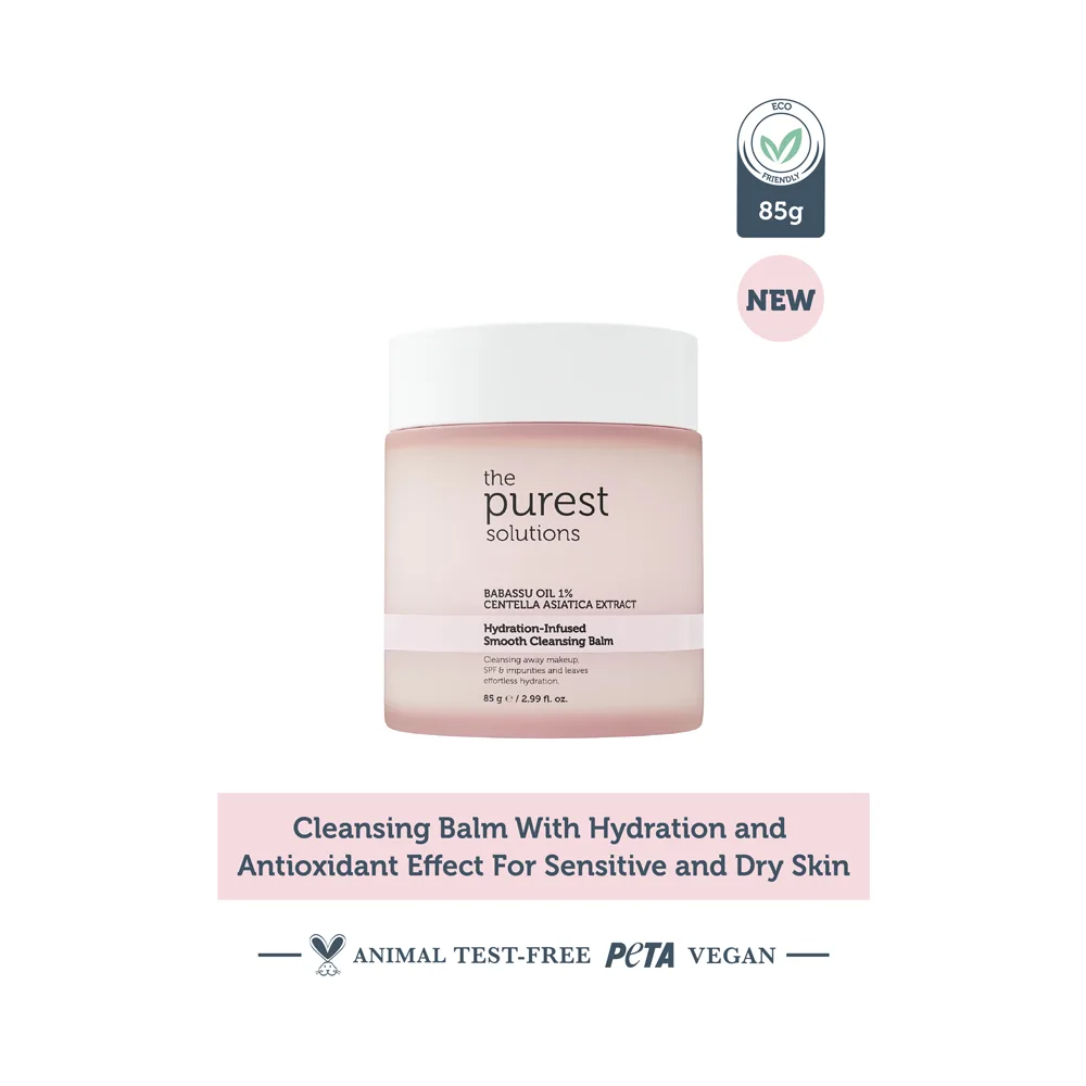 The Purest Solution Hydration Infused Smooth Cleansing Balm, Vegan, For Sensitive & Dry Skin, 85g