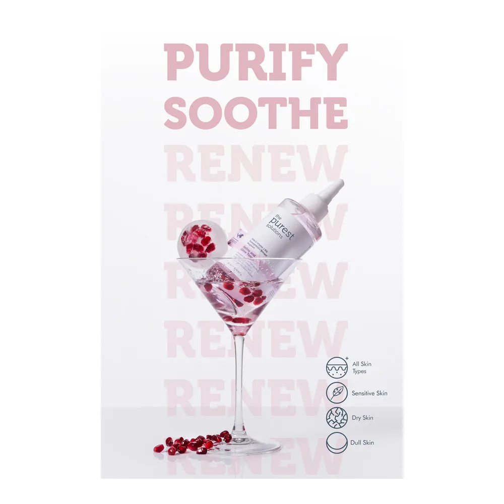 Comfortable casual the purest solution pha complex 1.5% pomegranate extract mugwort refine & glow toner, vegan, for sensitive skin, 200ml
