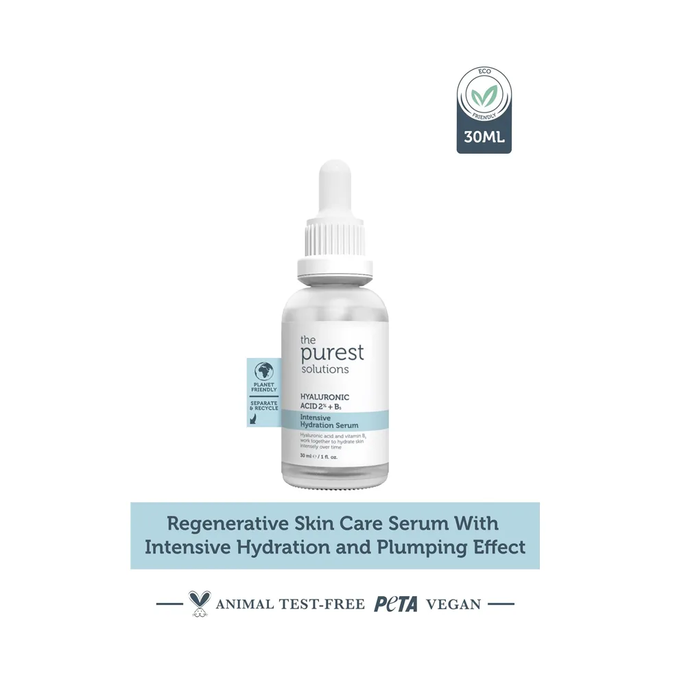 The Purest Solutions Intensive Hydration Serum, Hyaluronic Acid 2% + B5, For All Types Of Skin, 30ml