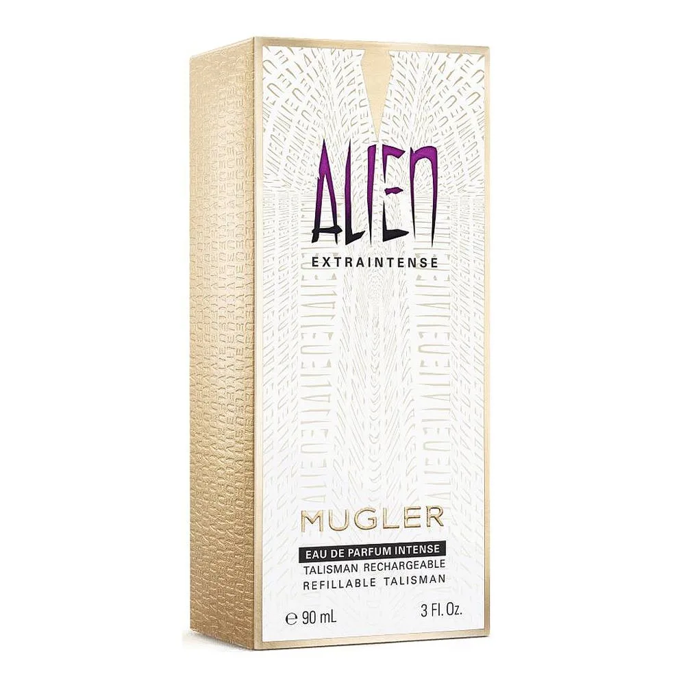 Side view of thierry mugler alien extra intense, eau de parfum, for women, 90ml
